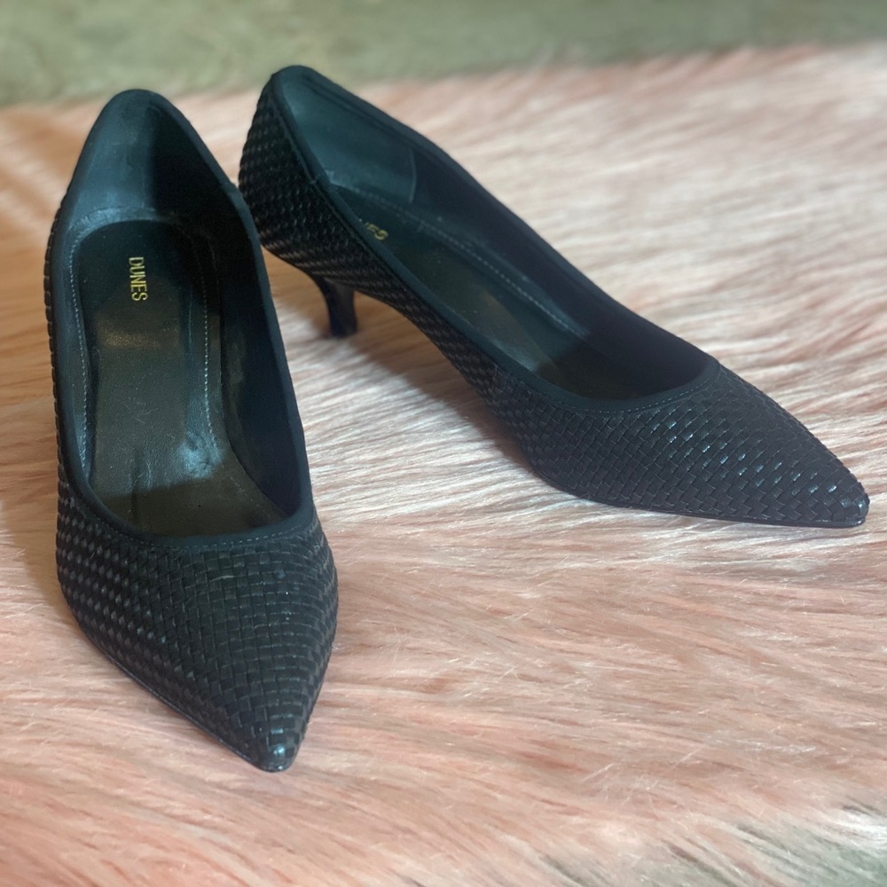 Dunes Classic Black Woven Heels - Size 39